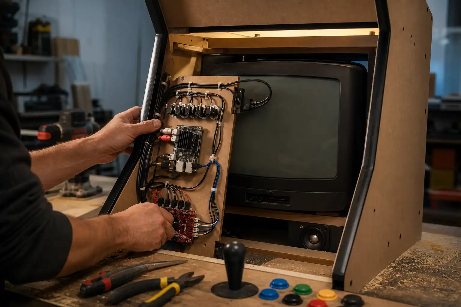 MiSTer Pi im Arcade-Cabinet einrichten: USB-Encoder, Autostart und 15-kHz-CRT