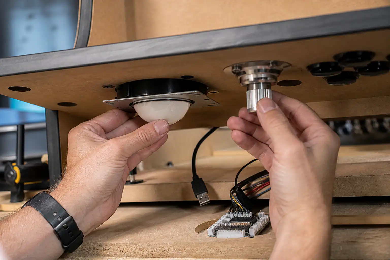 Trackball und Spinner ins Cabinet einbauen