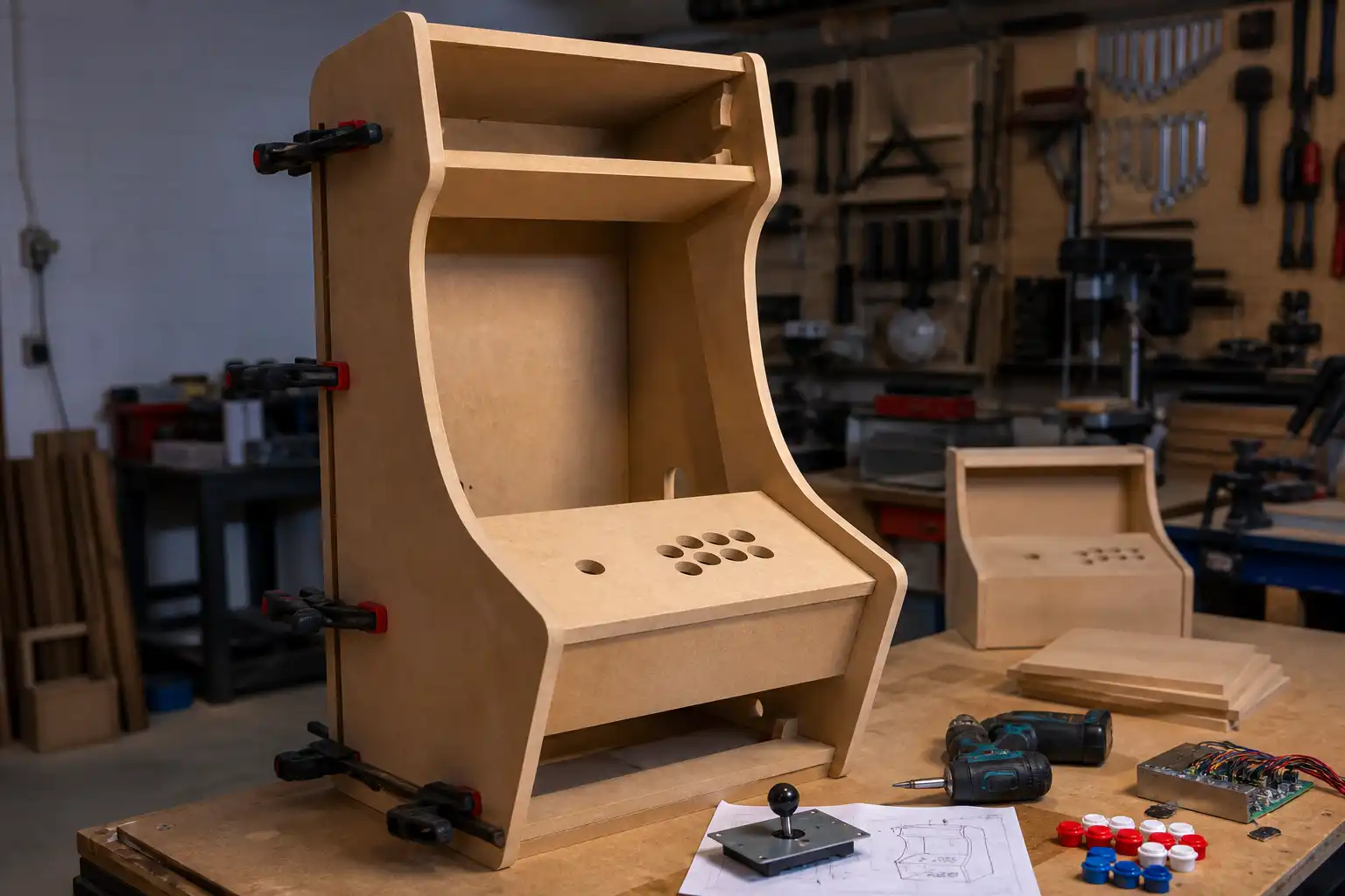 Upright-Arcade-Cabinet: Bauplan und Maße